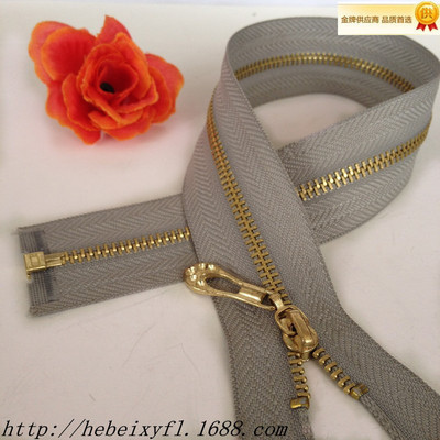 【【拉鏈廠家直銷】?jī)?yōu)質(zhì)3#淺金牙開(kāi)尾金屬拉鏈 可來(lái)樣訂制】?jī)r(jià)格,廠家,圖片,拉鏈,容城縣昝龍拉鏈廠-